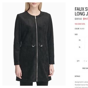 CK faux suede long jacket